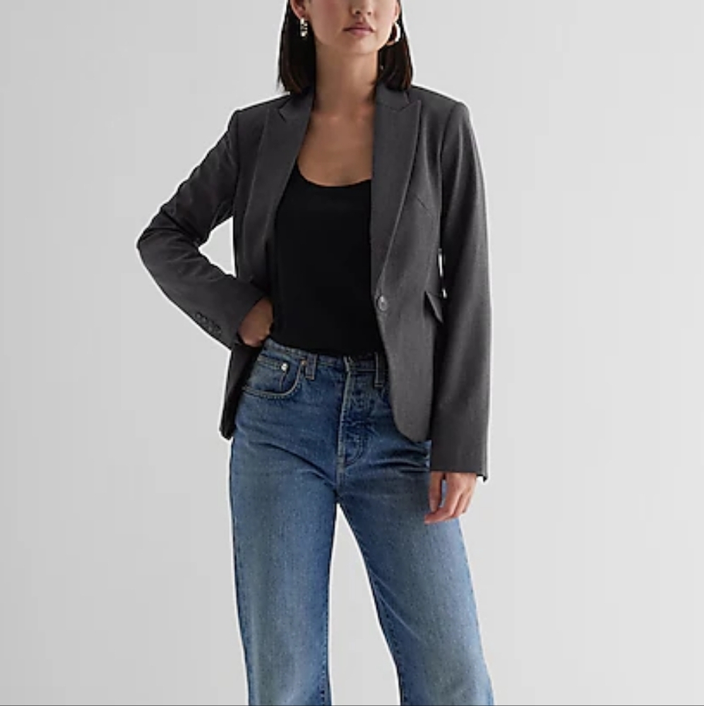 Express Women's Grey Blazer Suit Jacket 🖤✨